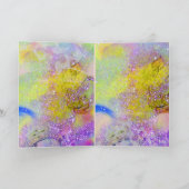 PAARSE EASTER-EGG, WITTE BLOSSEN, GEEL FEESTDAGEN KAART (Binnen)