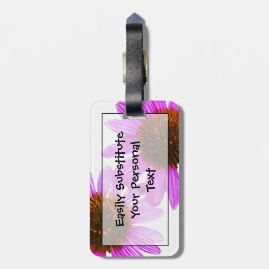 Paarse Echinacea Bloem Abstract Bagagelabel (Achterkant verticaal)