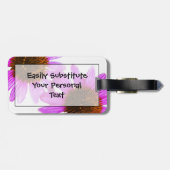 Paarse Echinacea Bloem Abstract Bagagelabel (Achterkant horizontaal)