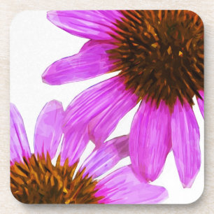Paarse Echinacea Bloem Abstract Drankjes Onderzetter