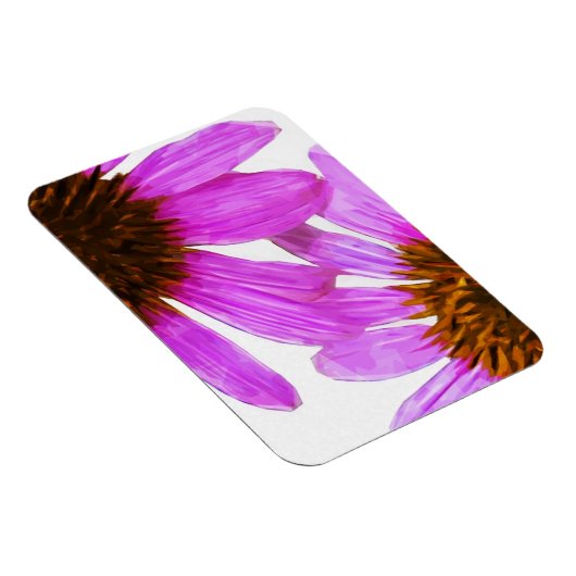 Paarse Echinacea Bloem Abstract Magneet (Rechterzijde)