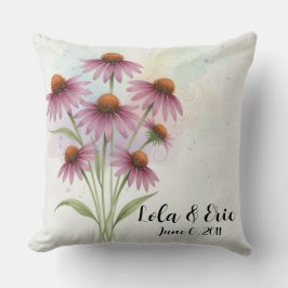 Paarse Echinacea Bloemboeket Jubileum Kussen