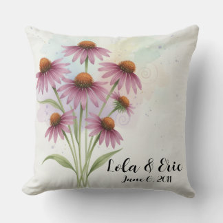 Paarse Echinacea Bloemboeket Jubileum Kussen