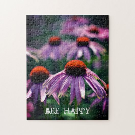 Paarse Echinacea Coneflowers Tuiniers Bloemen Legpuzzel (Verticaal)