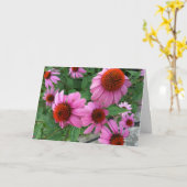 Paarse Echinacea ecclesiastes Bijbelvers Verjaarda Kaart (Gele Bloem)