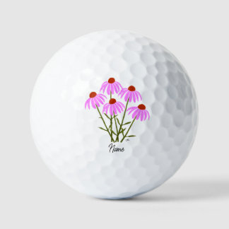Paarse Echinacea-golfballen met tekst Golfballen