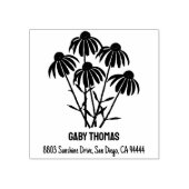 Paarse Echinacea Houten Stempel (Afrduk)