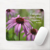 Paarse Echinacea Kone Flowers Motivatie Muismat (Met muis)