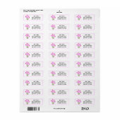 Paarse Echinacea Retouradreslabels Etiket (Full Sheet)