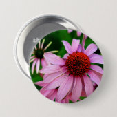 paarse echinacea ronde button 7,6 cm (Voorkant /achterkant)