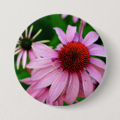 paarse echinacea ronde button 7,6 cm (Voorkant)