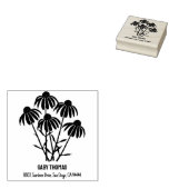 Paarse Echinacea Rubber Stempel (Gestempeld)