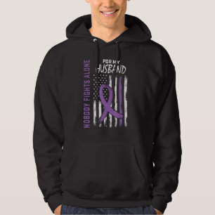 Paarse echtgenoot alzheimer bewustzijn VS vlag dem Hoodie