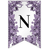 Paarse Edelsteen Bloem Slinger Vlag Vlaggetjes (Derde vlag)