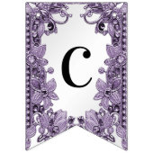 Paarse edelsteen bloembunting vlag vlaggetjes (Eerste vlag)