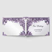Paarse Edelsteen Bloemen Gastenboek (Volledig)