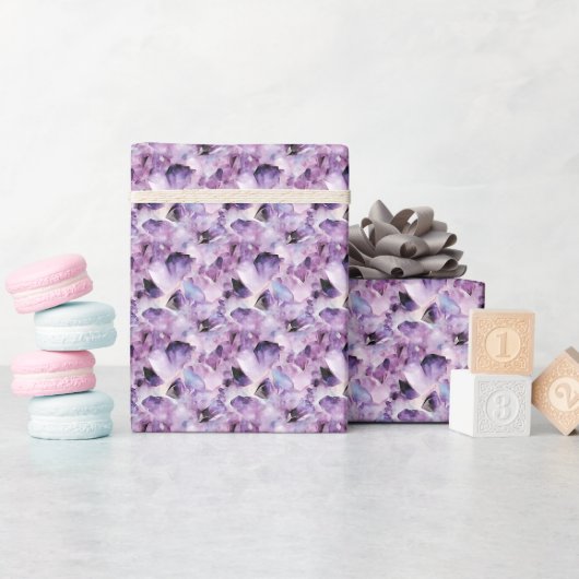Paarse Edelsteen Cadeaupapier (Baby Shower)