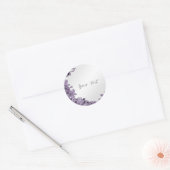 Paarse edelsteen Floral Classic Ronde Sticker (Envelop)