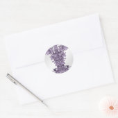 Paarse edelsteen Floral Classic Ronde Sticker (Envelop)