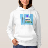 Paarse edelsteen op stapel boeken met ladder hoodie (Voorkant)
