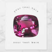 Paarse edelsteen wijn etiket (Enkel label)