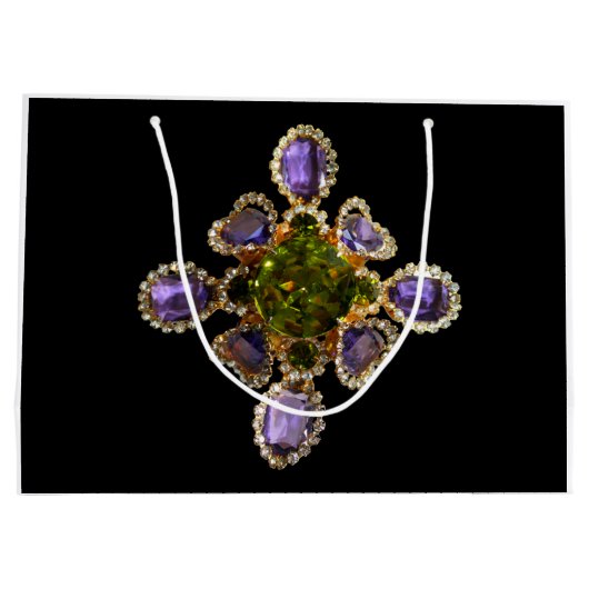 Paarse edelstenen amethist Diamonds Emeralds siera Groot Cadeauzakje (Achterkant)