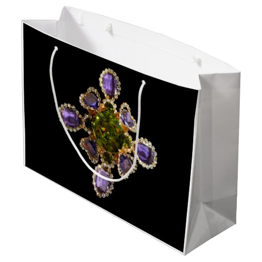 Paarse edelstenen amethist Diamonds Emeralds siera Groot Cadeauzakje (Achterkant Gekanteld)