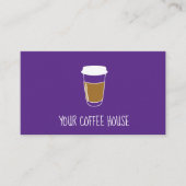 Paarse Editable Coffee Stamp loyalty (Voorkant)
