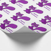 Paarse eekhoorn Birthday Giftwrap Cadeaupapier (Hoek)