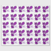 Paarse eekhoorn Birthday Giftwrap Cadeaupapier (Vlak)