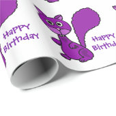 Paarse eekhoorn Birthday Giftwrap Cadeaupapier (Rol Hoek)