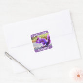 Paarse Eekhoorn Liefde Vierkante Sticker (Envelop)