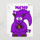 Paarse eekhoorn maakt het niet uit briefkaart (Voorkant / Achterkant)