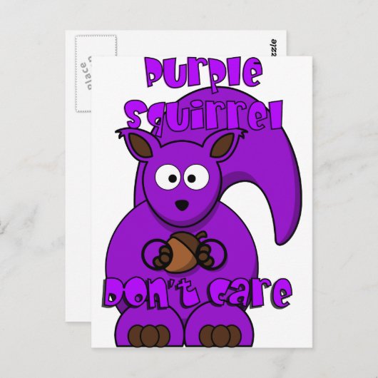 Paarse eekhoorn maakt het niet uit briefkaart (Voorkant / Achterkant)