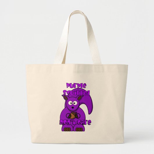 Paarse eekhoorn maakt het niet uit grote tote bag (Voorkant)