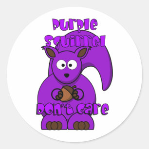 Paarse eekhoorn maakt het niet uit ronde sticker