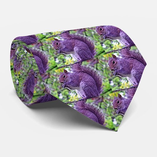 Paarse eekhoorn stropdas (Opgerold)
