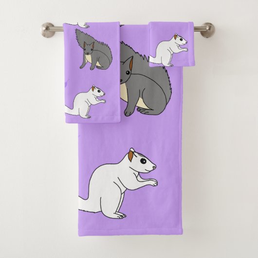 Paarse eekhoorns bad handdoek (Insitu)