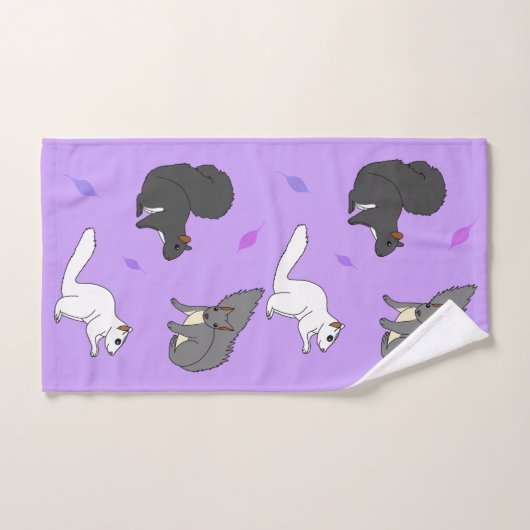 Paarse eekhoorns bad handdoek (Handdoek)