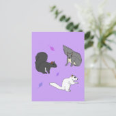 Paarse eekhoorns briefkaart (Staand voorkant)
