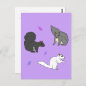 Paarse eekhoorns briefkaart (Voorkant / Achterkant)