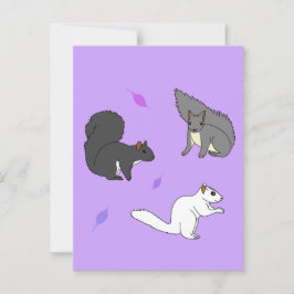 Paarse eekhoorns briefkaart