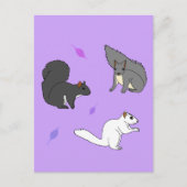 Paarse eekhoorns briefkaart (Voorkant)