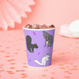 Paarse eekhoorns papieren bekers