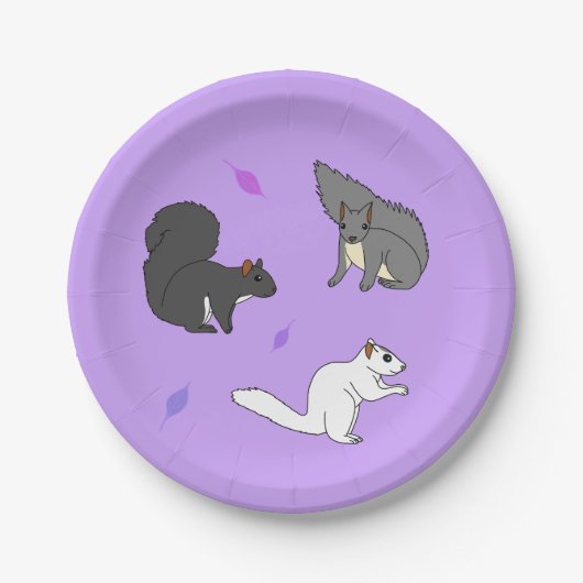 Paarse eekhoorns papieren bordje (Voorkant)