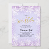 Paarse een beetje sneeuwvlok Baby shower Kaart (Voorkant)