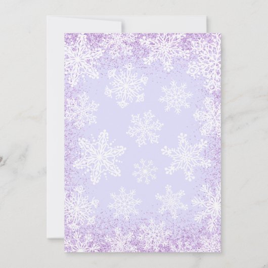 Paarse een beetje sneeuwvlok Baby shower Kaart (Achterkant)