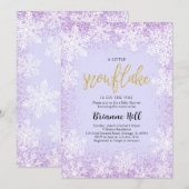 Paarse een beetje sneeuwvlok Baby shower Kaart (Voorkant / Achterkant)