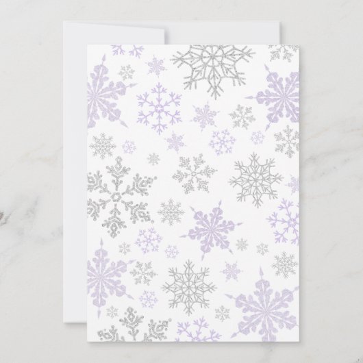 Paarse een beetje sneeuwvlok Baby shower Kaart (Achterkant)