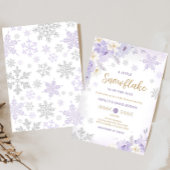 Paarse een beetje sneeuwvlok Baby shower Kaart